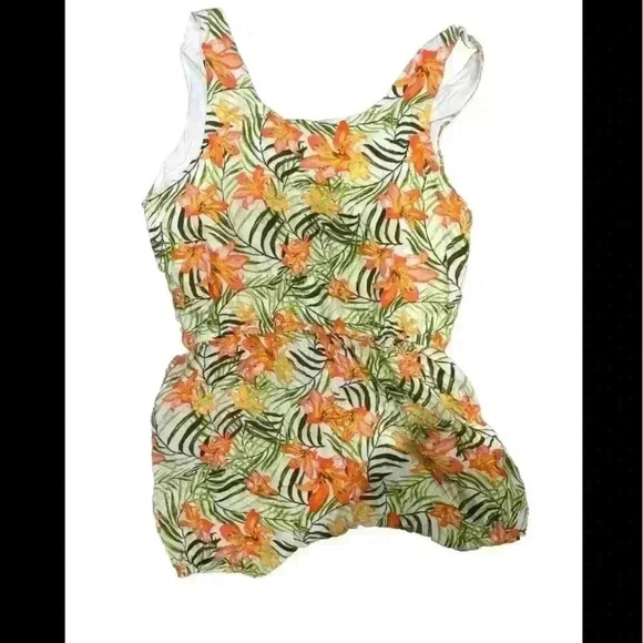 Cato Tropical Print Romper With Pockets - Picture 2 of 3